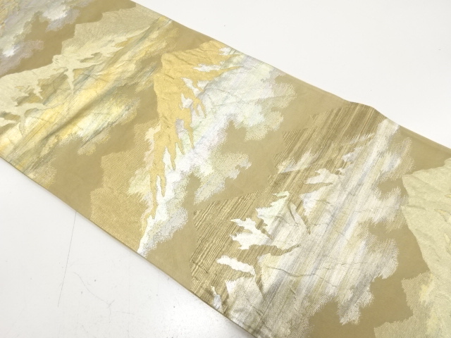 アンティーク　遠山模様織り出し袋帯（材料）